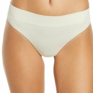 SKIMS stretch rib thong in Bone